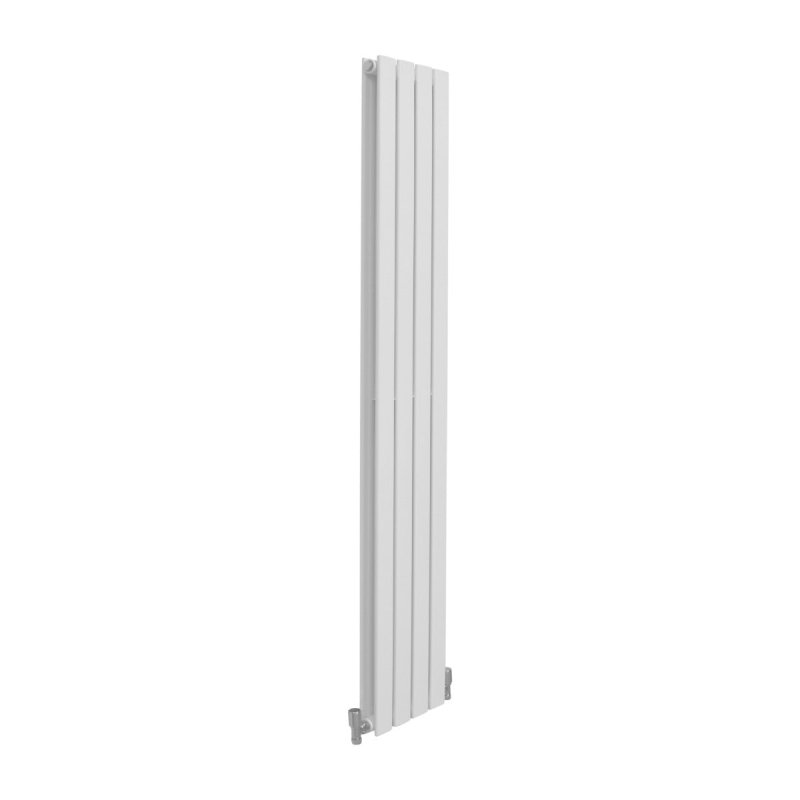 Designer Radiators 160 x 28cm Flat Panel Modern Central Heating Gloss White Vertical Column Double Panel Wall Mounted Slimline Kitchen Living Room Bathroom Commercial Cleaning Brush & Fixing Kit