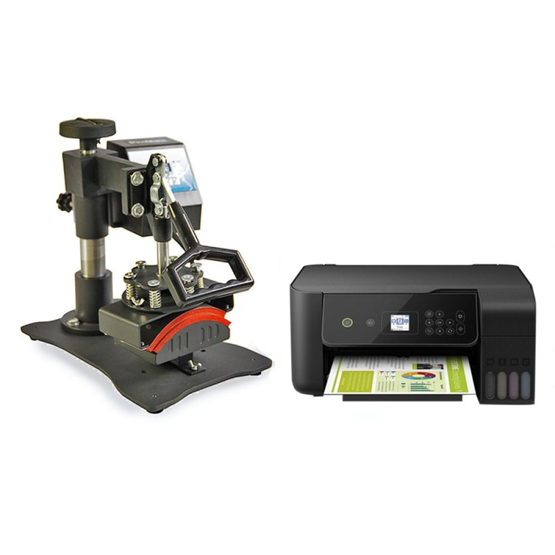 Cap Heat Press Machine Sublimation Transfer Vinyl Baseball Hat + Printer Package