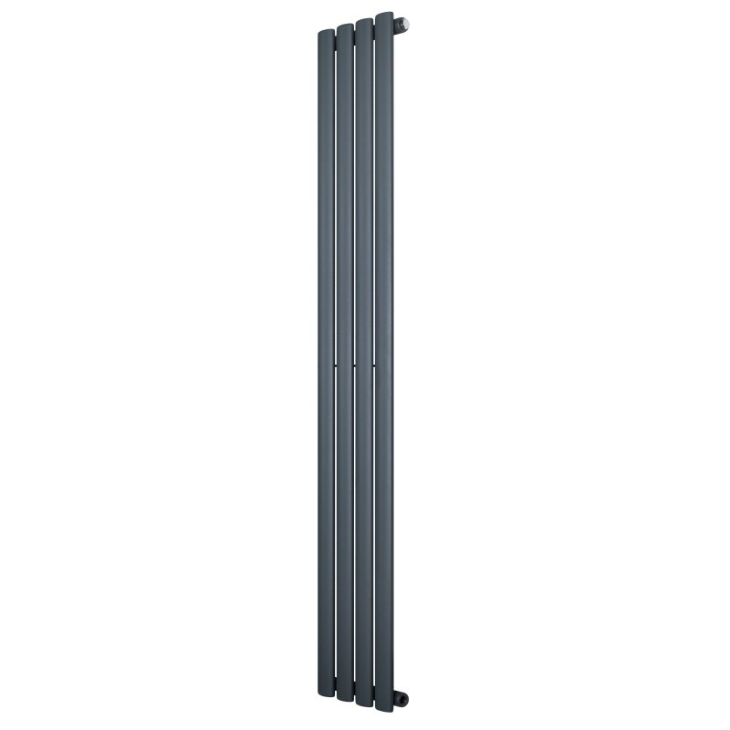 Oval Single Column Radiator - 1600 x 240mm - Anthracite Grey