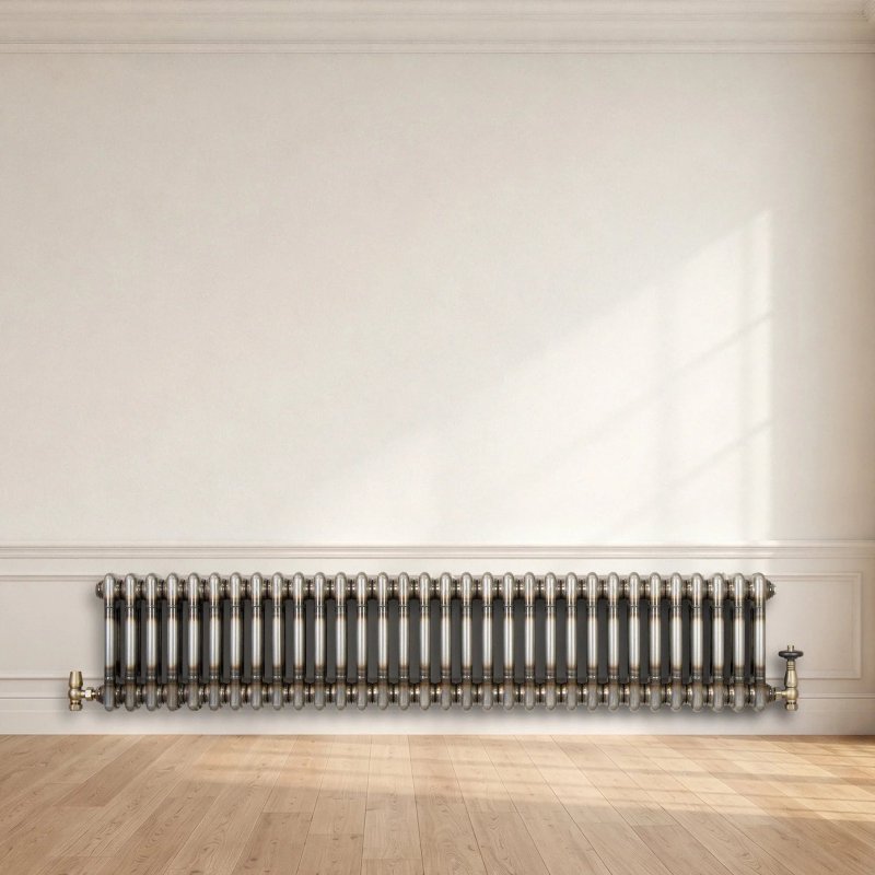 Traditional 2 Column Radiator - 300 x 1460mm - Raw Metal