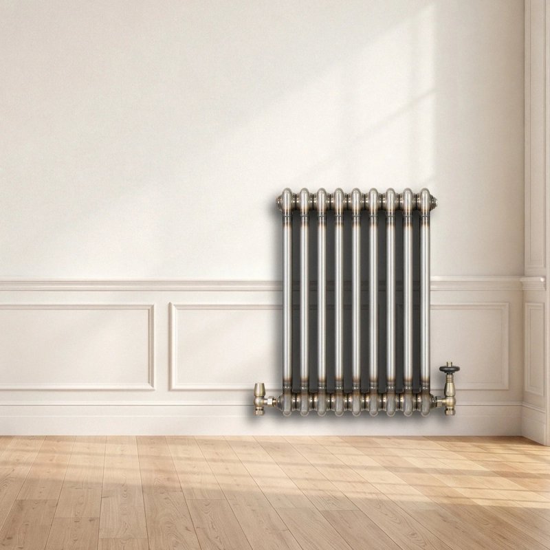Traditional 2 Column Radiator - 600 x 425mm - Raw Metal