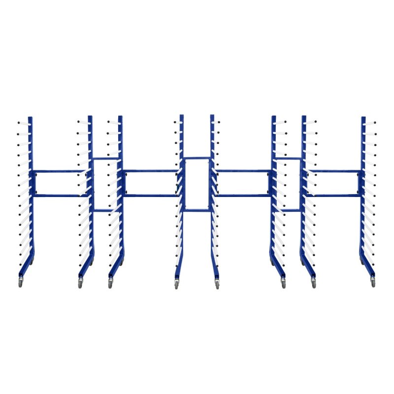 Combi Spray Drying Rack Trolley x 4 & 3 x 2 Way Connector Joining Kit Paint Shop Dry Storage 4 Heavy Duty 360 Degree Castors Mobile 15 Layers Per Rack 25kg Per Layer 375kg Capacity Adjustable Width