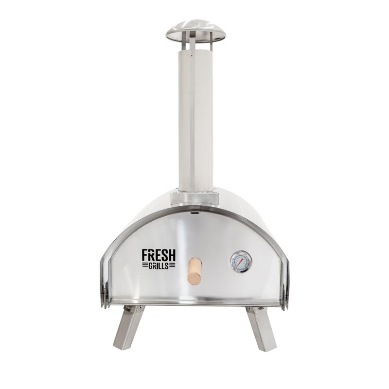 Fresh Grills Premium Outdoor Pizza Oven, Dual-Wall Insulated, Multi-Fuel, 500C Max Temperature with Pizza Peel, Stone & Rain Cover