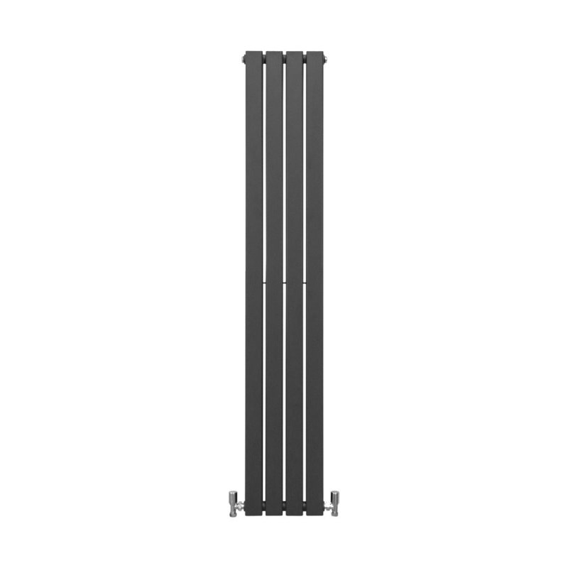 Designer Radiators 160 x 28cm Flat Panel Modern Central Heating Anthracite Grey Vertical Column Double Panel Wall Mounted Slimline Kitchen Living Room Bathroom Commercial Cleaning Brush & Fixing Kit