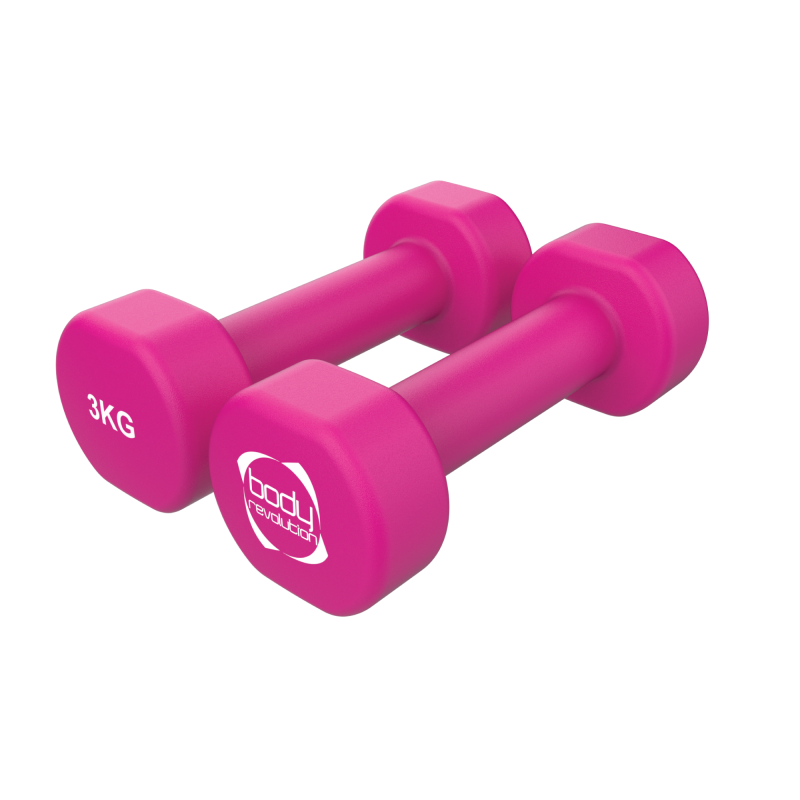 2 x 3KG Neoprene dumbbells