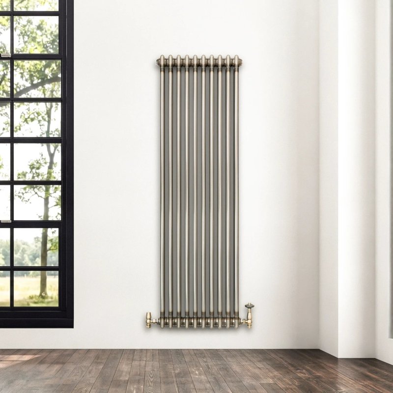 Traditional 2 Column Radiator - 1500 x 470mm - Raw Metal