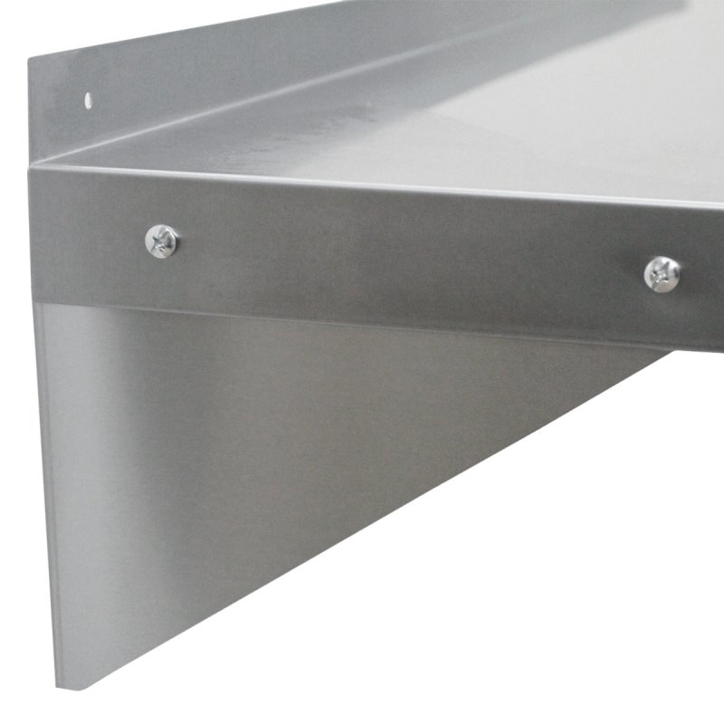 6ft Stainless Steel Catering Bench & 2 Wall Mounted Shelves Commercial Kitchen Work Prep Table Worktop Backsplash 2 Tier Adjustable Heavy Duty Corrosion Resistant FREE Microfibre Cloths & Fixing Kit