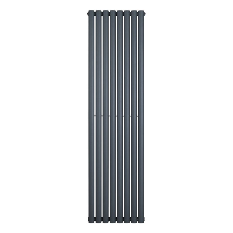 Oval Single Column Radiator - 1800 x 480mm - Anthracite Grey