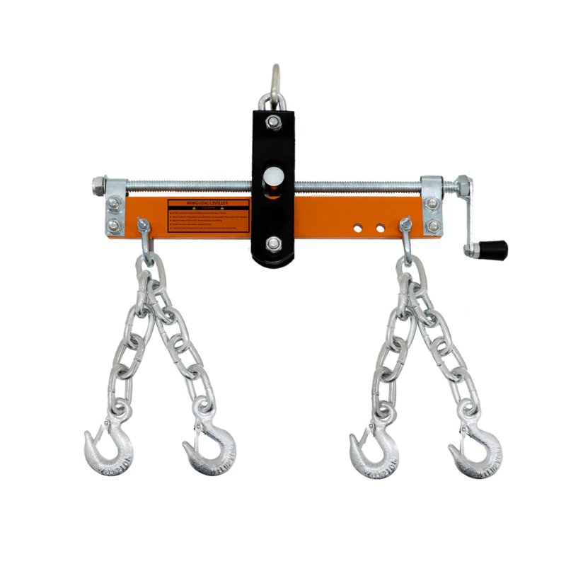 Engine Crane 2 Tonne 2000kg & Load Leveller Hoist 900kg Balancer Support Beam Dual Hooks Chain Hydraulic Pump Handle Folding Legs Lift Jack Stand Portable Workshop Garage 4 JIB Positions Automotive