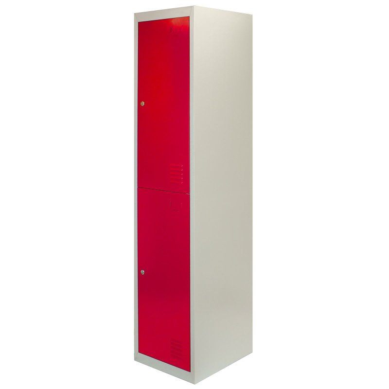MonsterShop 3 x 2 Door Metal Storage Lockers, Red & Grey Steel Lockable Unit, Staff Gym School Changing Room