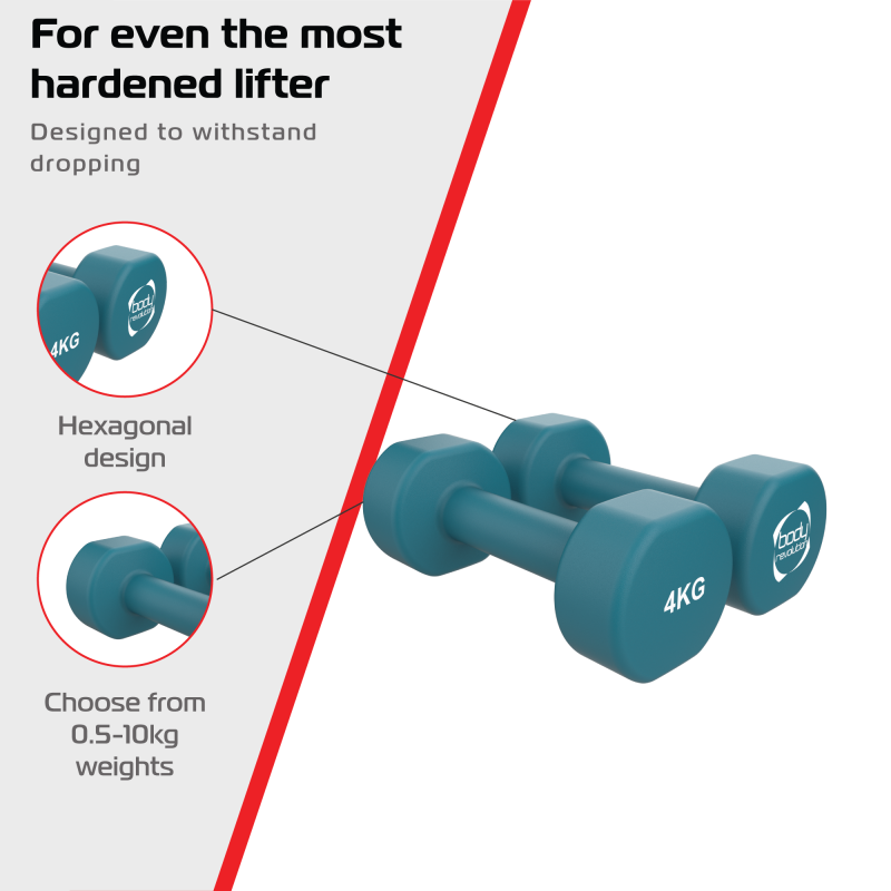 2 x 4KG Neoprene dumbbells