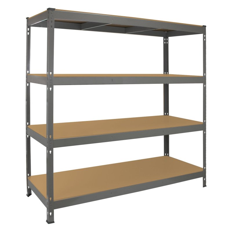 Monster Racking Q-Rax Garage Racking Heavy Duty Shelving, 360kg/shelf, 160cm x 60cm x 160cm, Grey