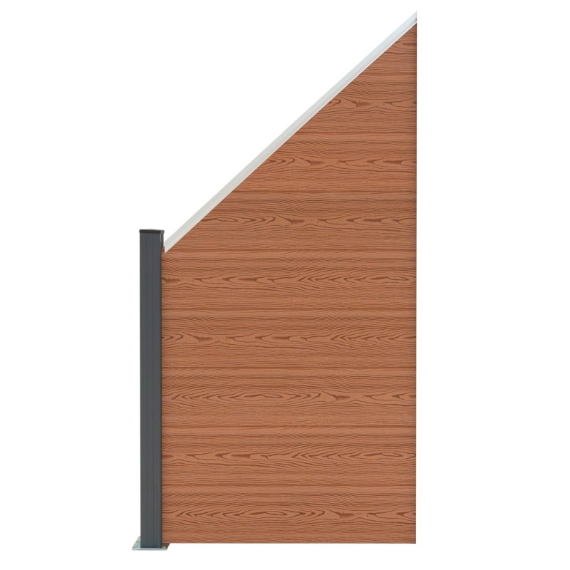 Composite Angled Fence Panel - Brown