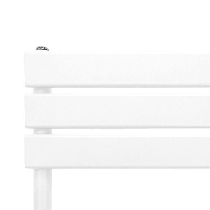 Vertical Towel Radiator Designer Flat Panel 1200mm x 450mm Bathroom Heated Rail Gloss White Central Heating Ladder Heater Wall Mounted Carbon Steel FREE Cleaning Brush Fixing Kit & Brackets