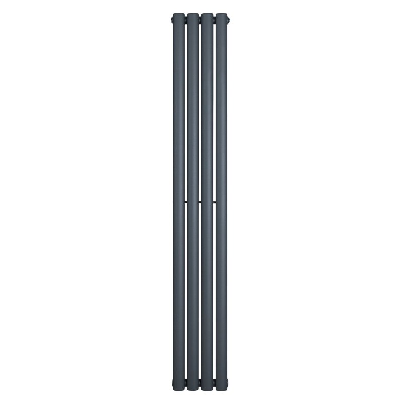 Oval Single Column Radiator - 1600 x 240mm - Anthracite Grey