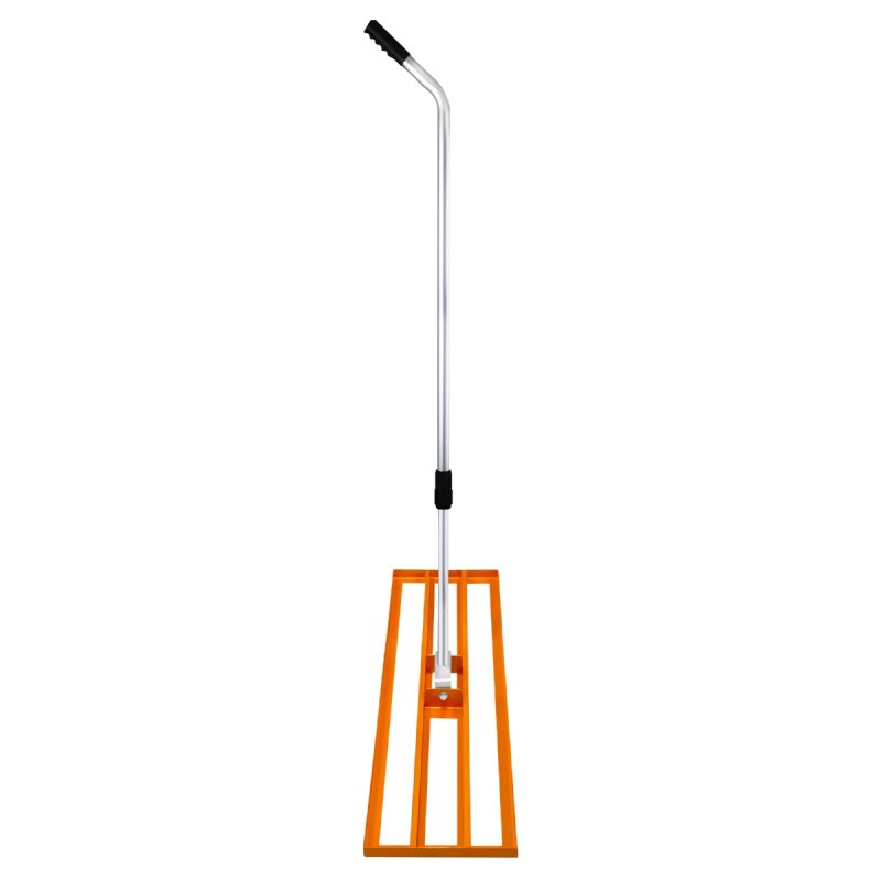 Lawn Leveller 100cm x 32cm Levelling Rake Lute Heavy Duty Lightweight Galvanised Steel Aluminium Orange 1.2 - 1.9m Extendable Handle Easy Grip Landscaping Garden Tool Grass Soil Artificial Turf Gravel