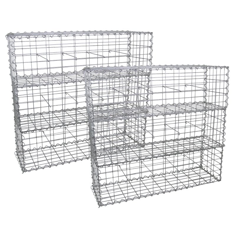 Gabion Baskets Galvanised Steel Cages Mesh Wire Stone Basket Outdoor Spiral Retaining Wall Planter Garden / 100 x 30 x 30cm / 6 Pack