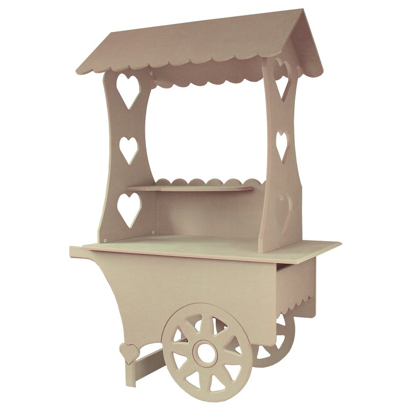 KuKoo Candy Cart Bundle, Wedding Favours Sweet Stalls Birthday Christening, MDF Table Wood Stand