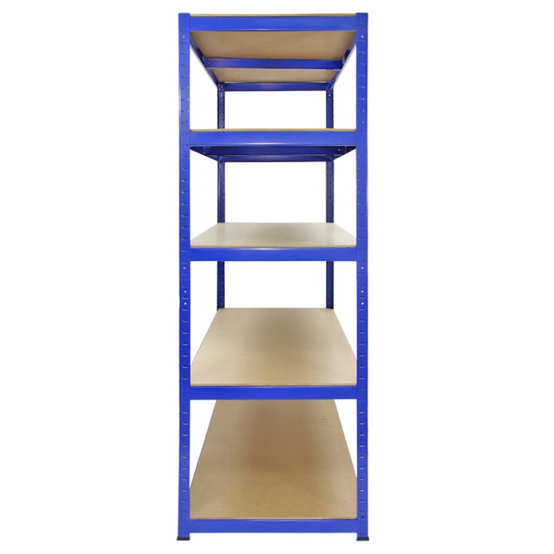 T-Rax  Garage Shelving Unit Extra Wide - 5 Tier Heavy Duty Rack for Storage Steel Utility Shelves | Metal & MDF Boltless Racking Assembly System | 1800KG Capacity | 360KG Per Shelf, Blue