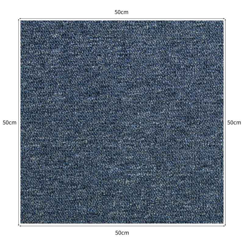 Carpet Tiles 40 x Storm Blue & Platinum Grey 10 Metres Squared Commercial Hard Wearing Heavy Duty Domestic Premium Office Home Flooring 50cm x 50cm MonsterShop