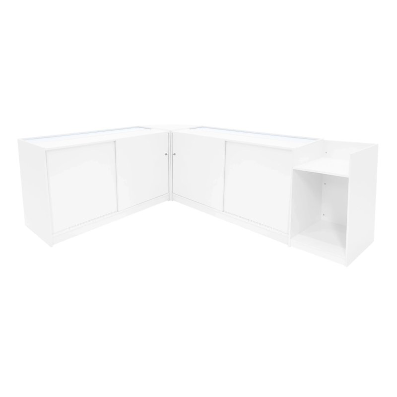 Luna LED Shop Counter Set CM60, TB60 & 2 x B1500 - White