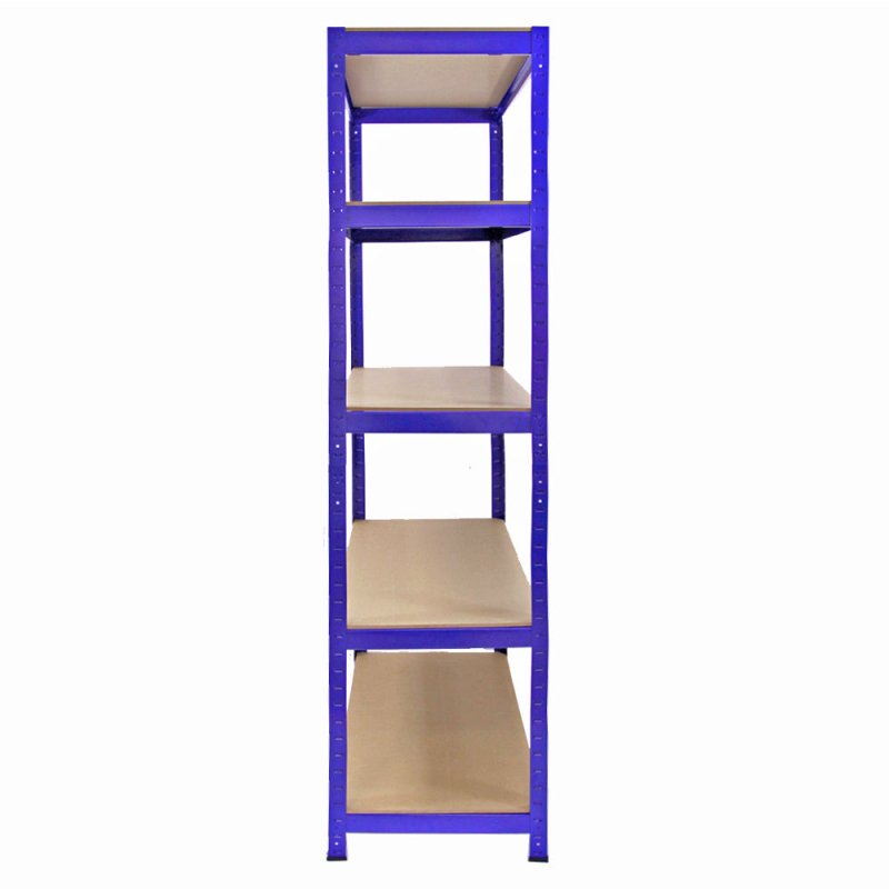 1 x Corner Garage Racking Unit & 4 x Single Racking Storage Units / 5 T-Rax Blue Steel & MDF Shelves / 6925kg capacity / 265kg per shelf / Free Rubber Mallet
