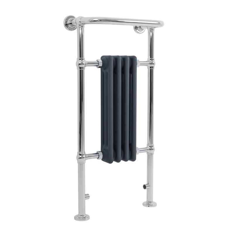Traditional Heated Towel Rail Radiator - 950mm x 480mm - Anthracite Grey