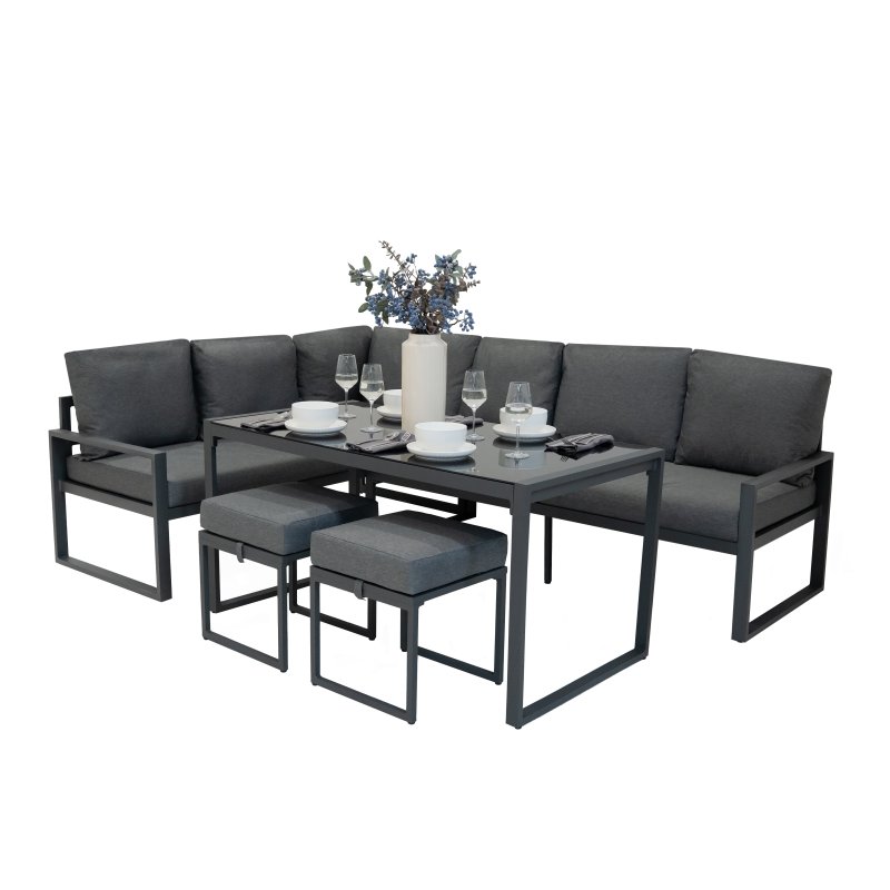 Aluminium Corner Sofa Set - Anthracite Grey