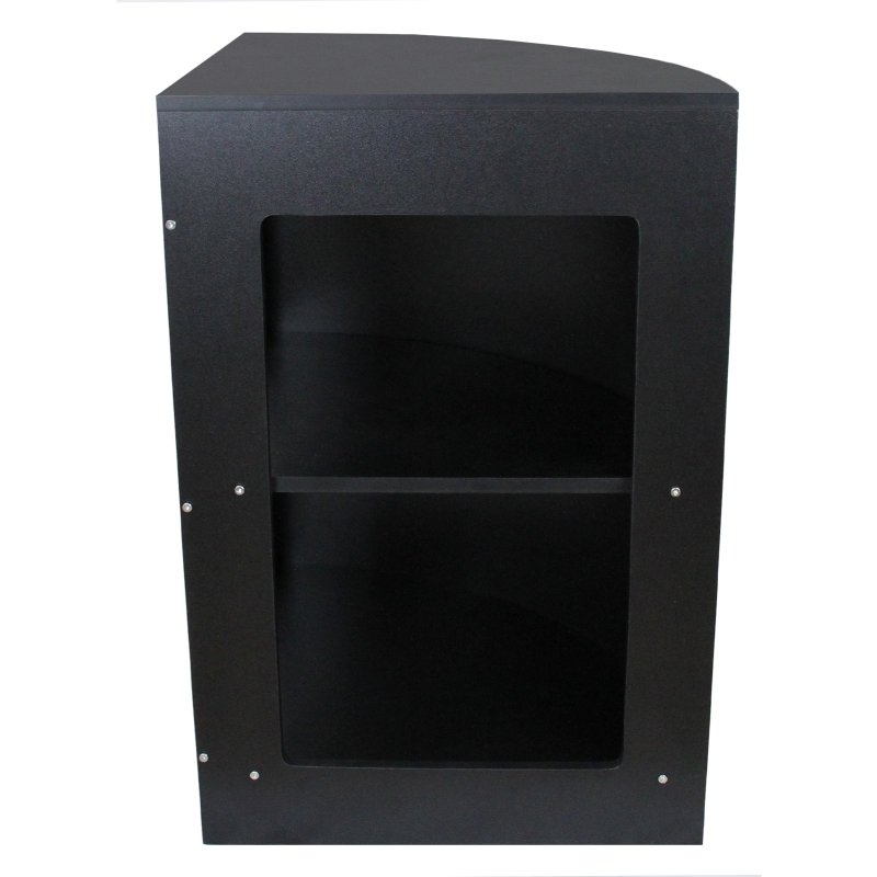 MonsterShop CM60 Corner Shop Counter Retail Showcase Display Cabinet, Black, 120 x 90 x 60cm