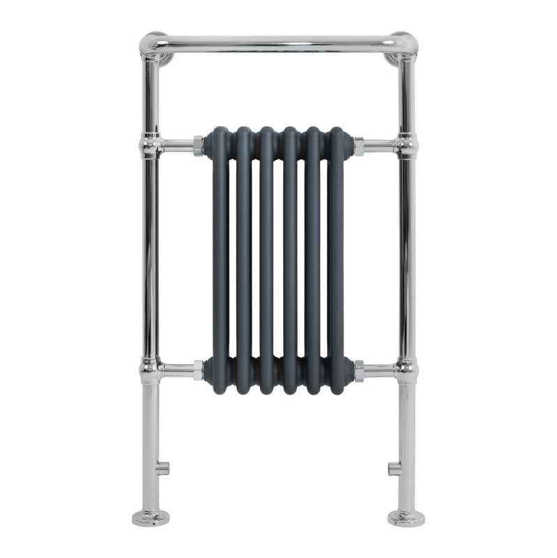 Traditional Heated Towel Rail Radiator - 950mm x 570mm - Anthracite Grey