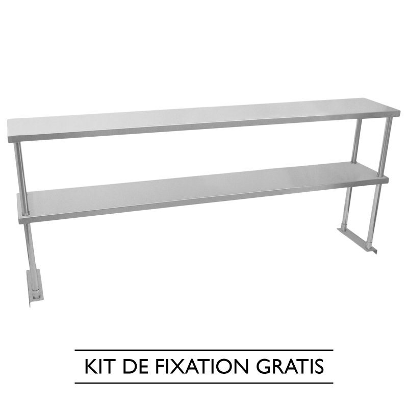 Commercial Kitchen Overshelf Shelf 1800mm Stainless Steel Double Catering For 6FT Prep Table Industrial 2 Tier