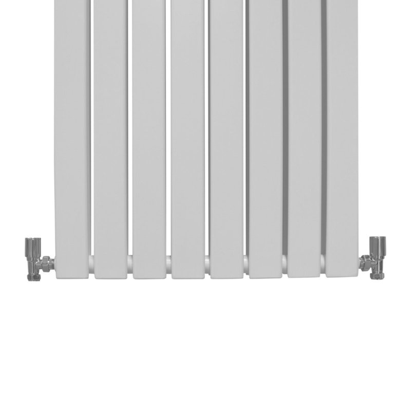 Designer Radiators 180 x 56cm Flat Panel Modern Central Heating Gloss White Vertical Column Double Panel Wall Mounted Slimline Kitchen Living Room Bathroom Commercial Cleaning Brush & Fixing Kit