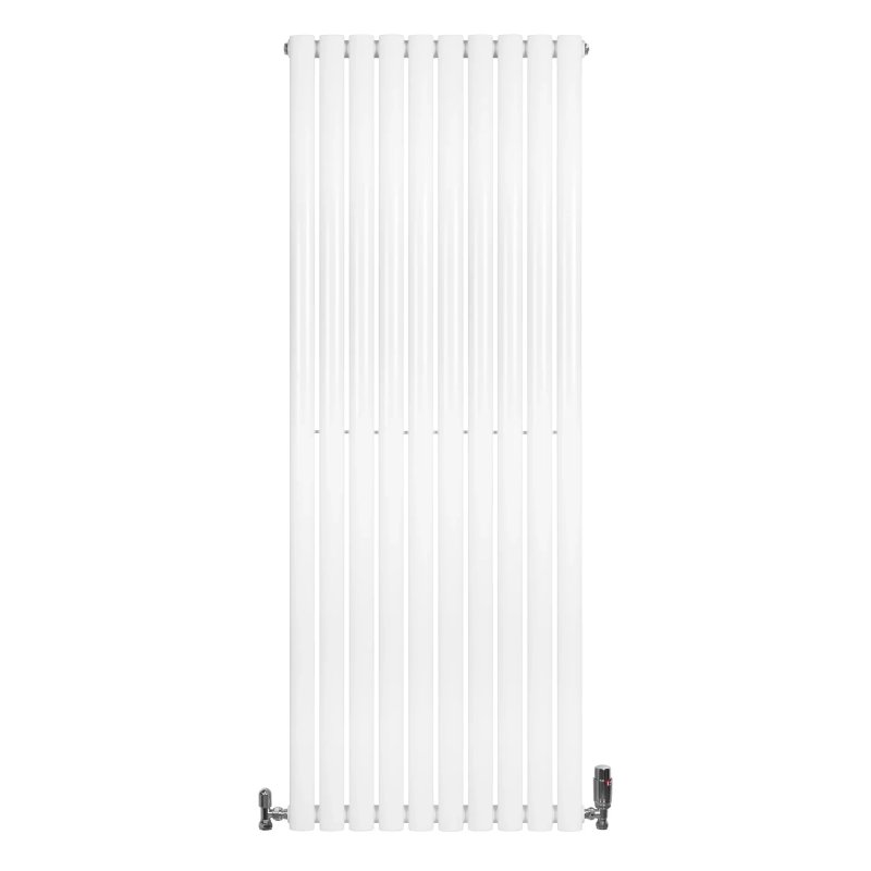Oval Single Column Radiator & Valves - 1600mm x 600mm - White