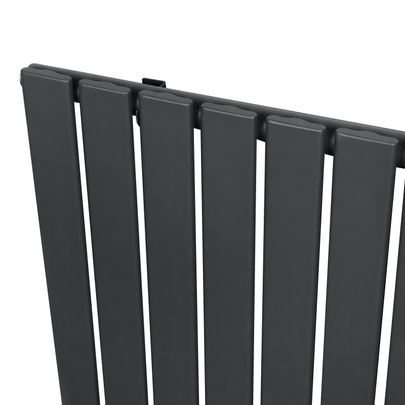Flat Single Column Radiator - 600 x 700mm - Anthracite Grey