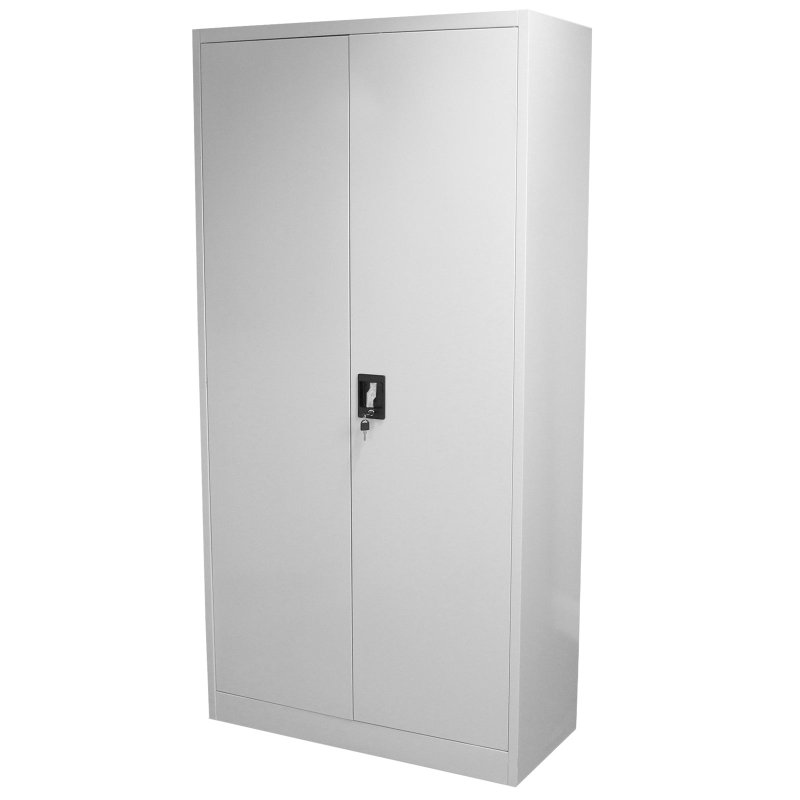 Metal Office 2 Doors Filing Cabinet Flatpack Document File Compartments Lockable Storage Cupboard Unit 180cm