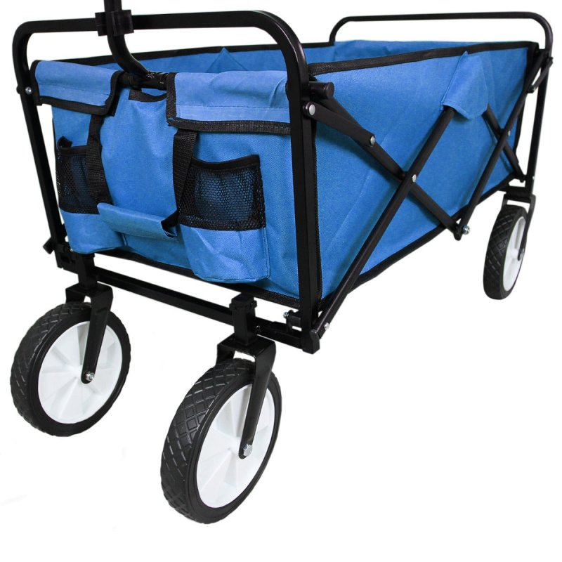 Foldable Garden Cart Pull Wagon Heavy Duty Trolley Utility Wheelbarrow Trailer Wheels Collapsible Folding Transport