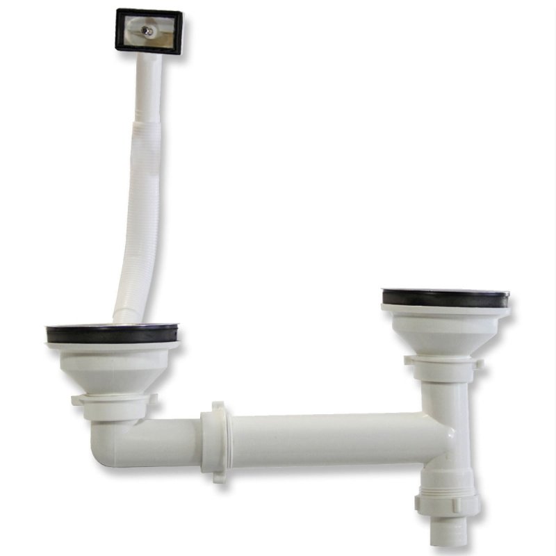 KuKoo Stainless Steel Kitchen Sink Basin, Reversible 1.5 Bowl, 105cm x 18cm x 50cm