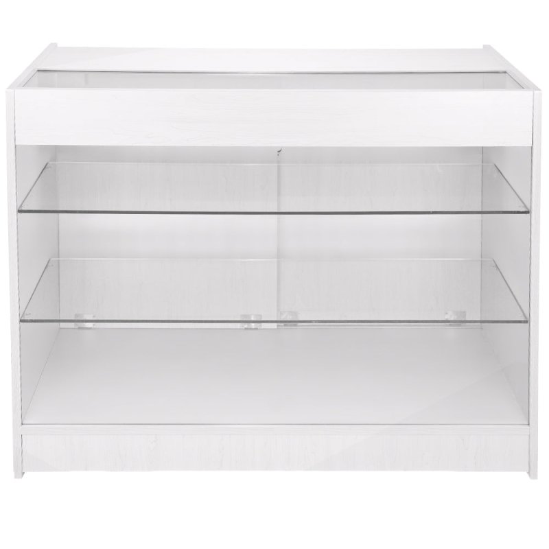MonsterShop Capricorn Shop Counter Cabinets & Retail Display Glass Showcase Set, Brilliant White Melamine MDF