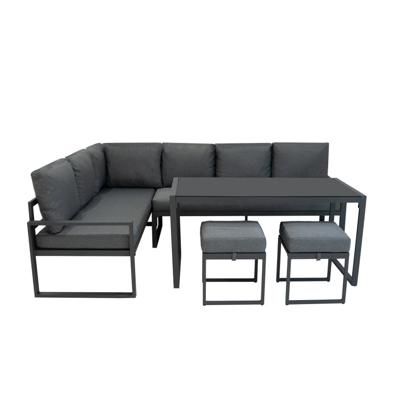 Aluminium Corner Sofa Set - Anthracite Grey