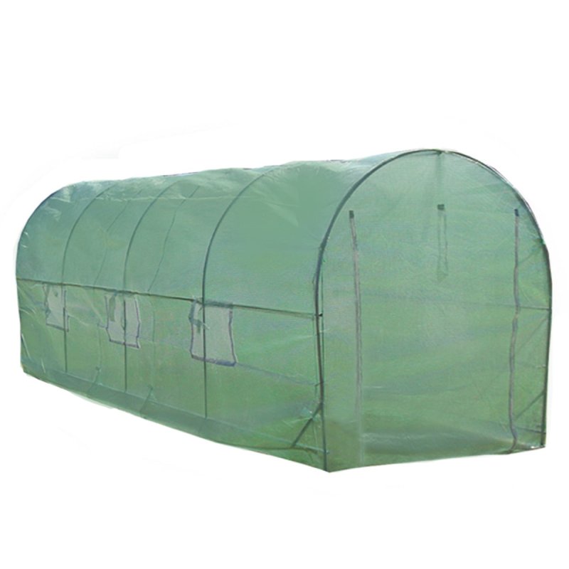 Polytunnel Greenhouse Walk In Galvanised Windows Doors Growhouse PE Cover Gardening Metal Frame Outdoor Garden Tent Vegetable Flower Plant 25mm Diameter | 6 x 3m