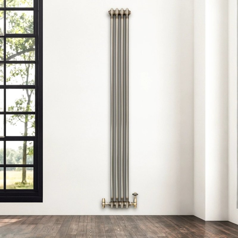 Traditional 2 Column Radiator - 1800 x 200mm - Raw Metal