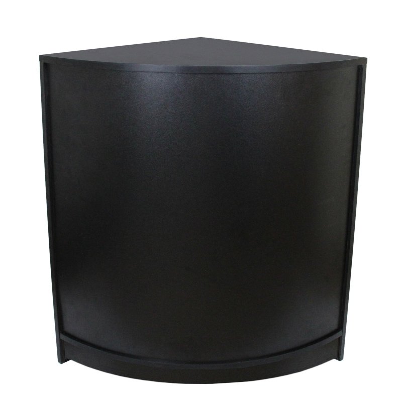 MonsterShop CM60 Corner Shop Counter Retail Showcase Display Cabinet, Black, 120 x 90 x 60cm