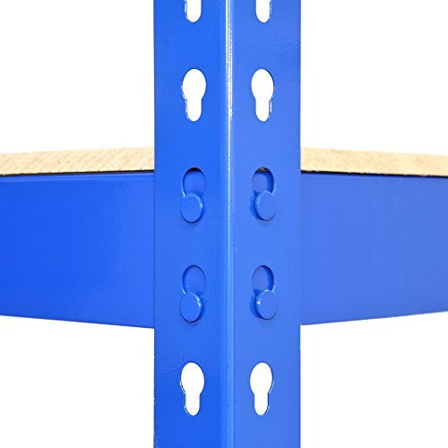 2 x Blue Racking Bay Unit 5 Tier Heavy Duty Steel Metal 150kg capacity Per Shelf Garage Shelves Storage Warehouse Shed Workshop Boltless Shelving 75cm x 150cm x 30cm Free Bay Connectors