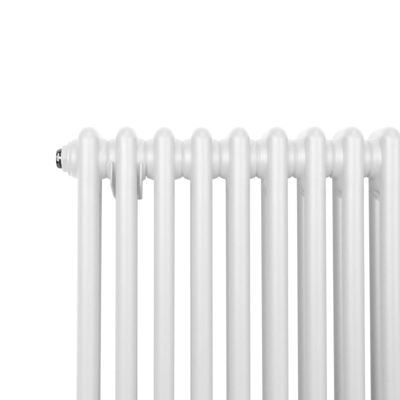 Traditional 2 Column Radiator 600mm x 1462mm Modern Central Heating Heater Gloss White Carbon Steel Horizontal Wall Mounted Kitchen Living Room Bathroom FREE Cleaning Brush Fixing Kit & Brackets
