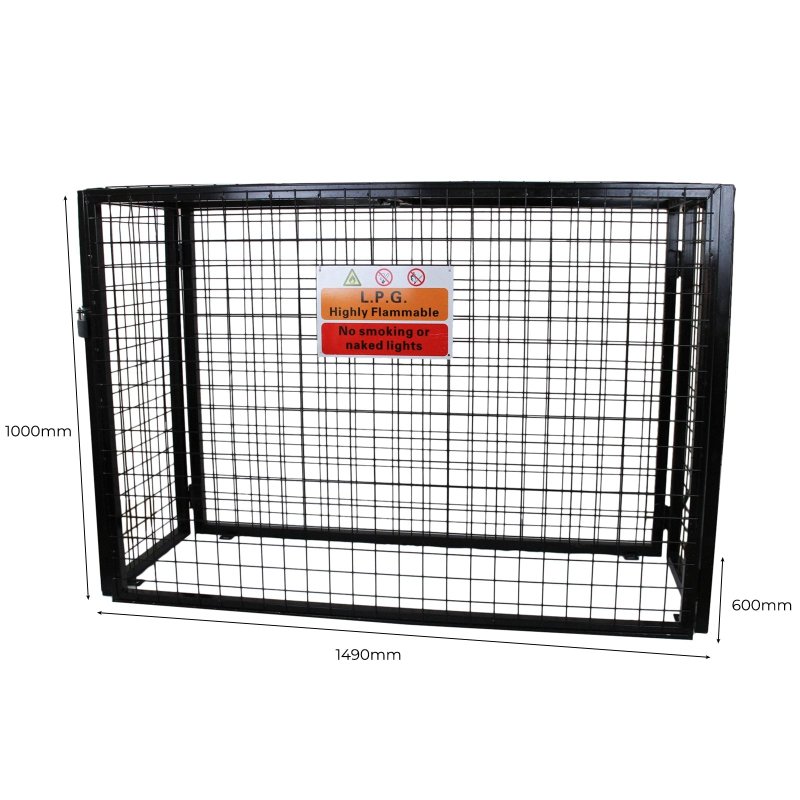 Gas Bottle Collapsible Cylinder Bottle Storage Security Galvanised Powder Coated Steel Mesh Cage 1000mm