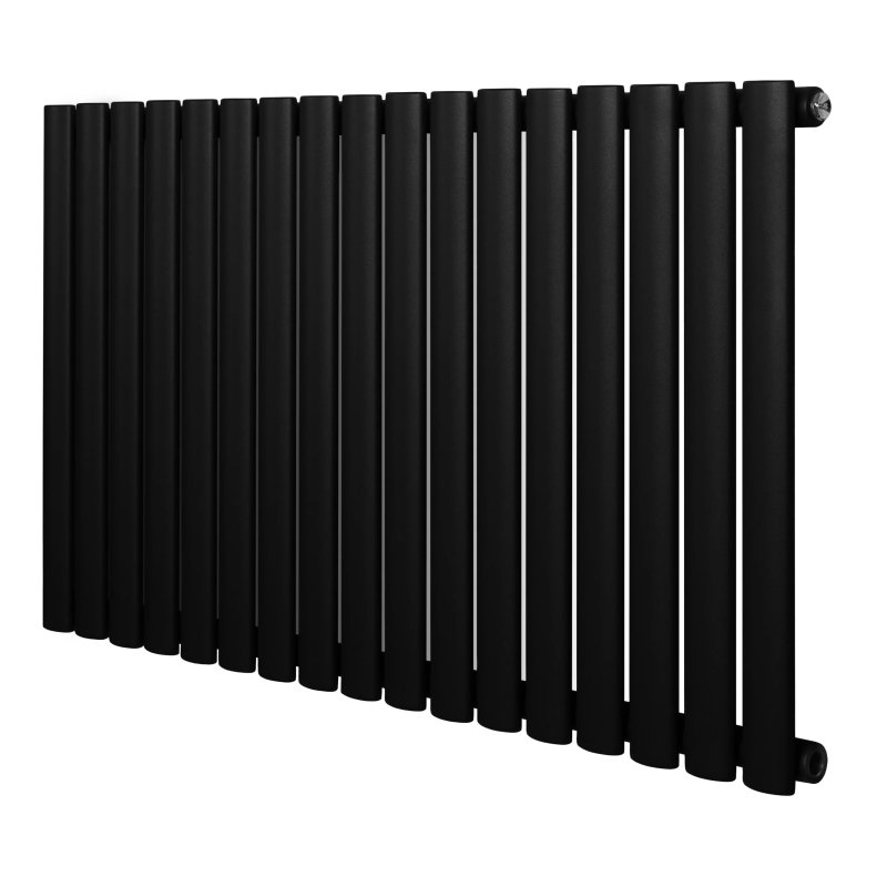 Oval Single Column Radiator - 600 x 1020mm - Black