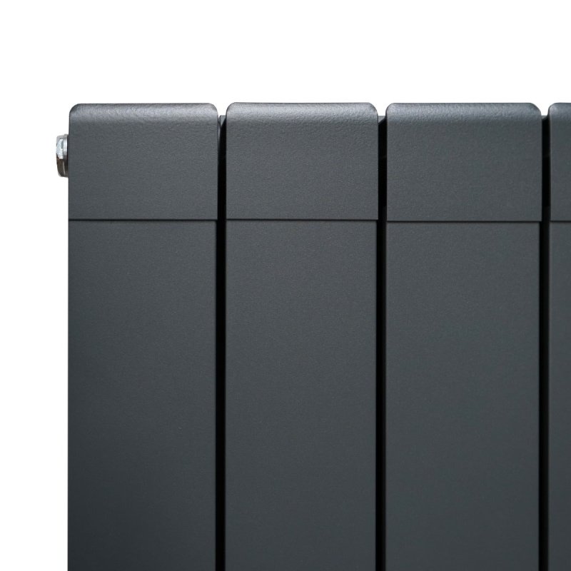 Aluminium Designer Radiator 1800mm x 315mm Vertical Double Flat Panel Column Lightweight Modern Central Heating Heater Matt Anthracite Grey Kitchen Living Room FREE Cleaning Brush Fixing Kit Brackets
