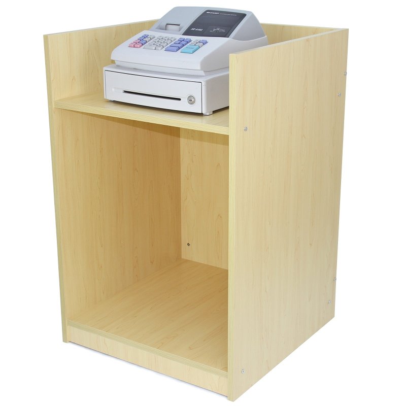 MonsterShop TB60 Reception Cash Till Desk, Maple, 60cm x 90cm x 60cm, Melamine MDF