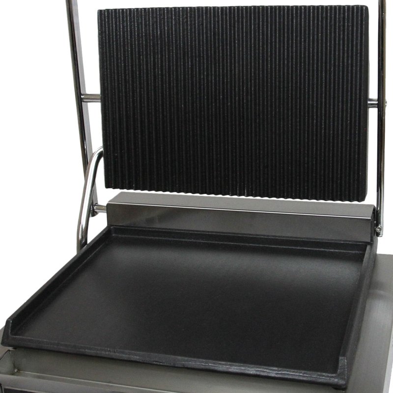 KuKoo Grooved / Flat Panini Press Ribbed Contact Grill Toaster Sandwich Maker Commercial Catering Machine