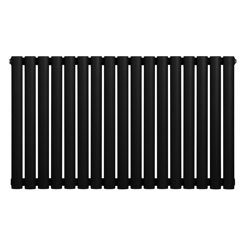 Oval Single Column Radiator - 600 x 1020mm - Black